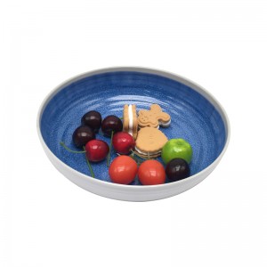 Цветна меламинова купа за сервиране, комплект пластмасови кръгли купи в два цвята