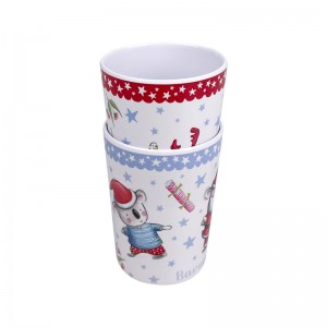 Eco friendly food Grate melamine tableware Kids tableware Water Cups for Christmas party with full printing