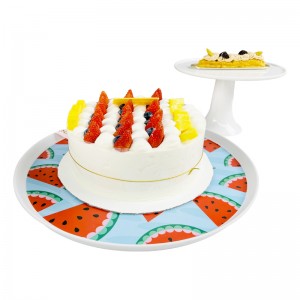 8″I-Inch Round Cake Stand I-Melamine Dessert Cupcake Display Stand