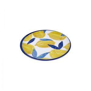 Groothandel van hoge kwaliteit op maat gemaakt citroenontwerp Melamine dinerbord Plastic ronde plaat