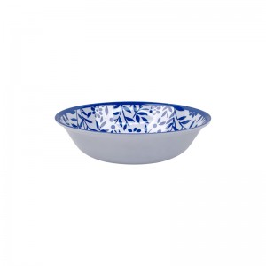 OEM ODM China White Tableware Unbreakable Plastic Bowl Flowers Decal Printed Melamine Bowls