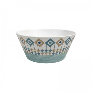 Round porma customized pag-imprenta Melamine Ocean Series Bowl geometric Design melamine Bowl