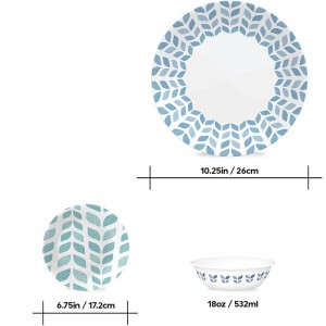 Custom Printed Imitation Ceramic Melamine Plate Europe and America Melamine Plate and bowl set Melamine Dinner Plates