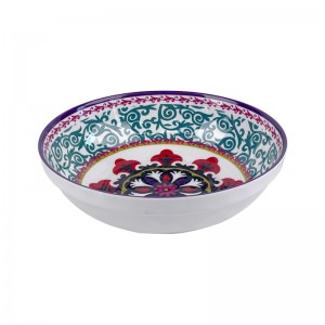New custom printed large pretty 6 8 9.8 inch round melamine turkish bowls