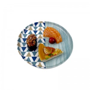 맞춤형 디자인 재사용 가능한 패턴의 친환경 생분해성 저녁 식사 대나무 섬유 원형 음식 접시