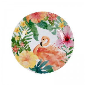 Renewable Design for Japanese Plate Restaurant Cheaper China - 8″ melamine dinner plate with printing high quality plastic dinnerware plate Food grade material tableware – BECO