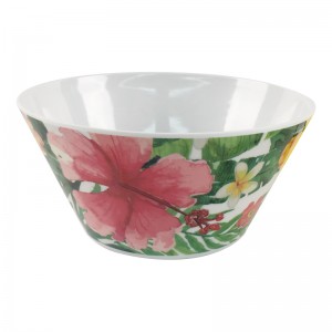 Hot selling 100% melamine flower pattern hammered small 6 inch salad bowl and 10 inch large salad bowls for Bestware