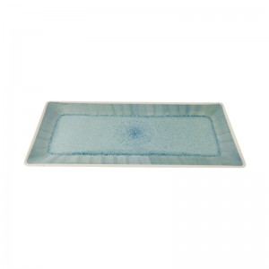 Manufacturer Wholesale High Quality Custom Rectangle Shape Sky Blue Melamine Ware Tray