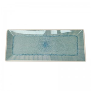 Fabrikant Groothandel Hoogwaardige aangepaste rechthoekige vorm Sky Blue Melamine Ware Tray