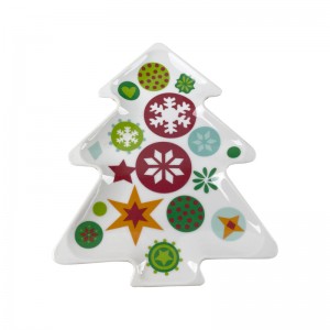 Melamine Ware Made Dinnerware Wholesale Christmas Tree Plate makke yn Sina
