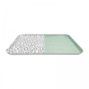 Custom decorative flat melamine plastic charger tray plastic serving tray