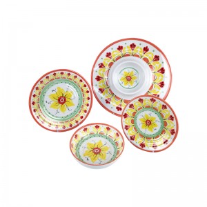 Utensílios de mesa de melamina de decoração floral baratos da china