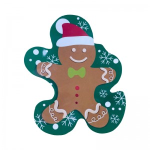 Piatto personalizzato per caramelle in melamina Piatto decorativo in plastica per stoviglie Piatto a forma di persone con biscotto marrone natalizio