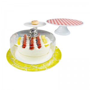 OEM service melamine cake holder foar feest melamine lade brûkt yn restaurant melamine cake stand