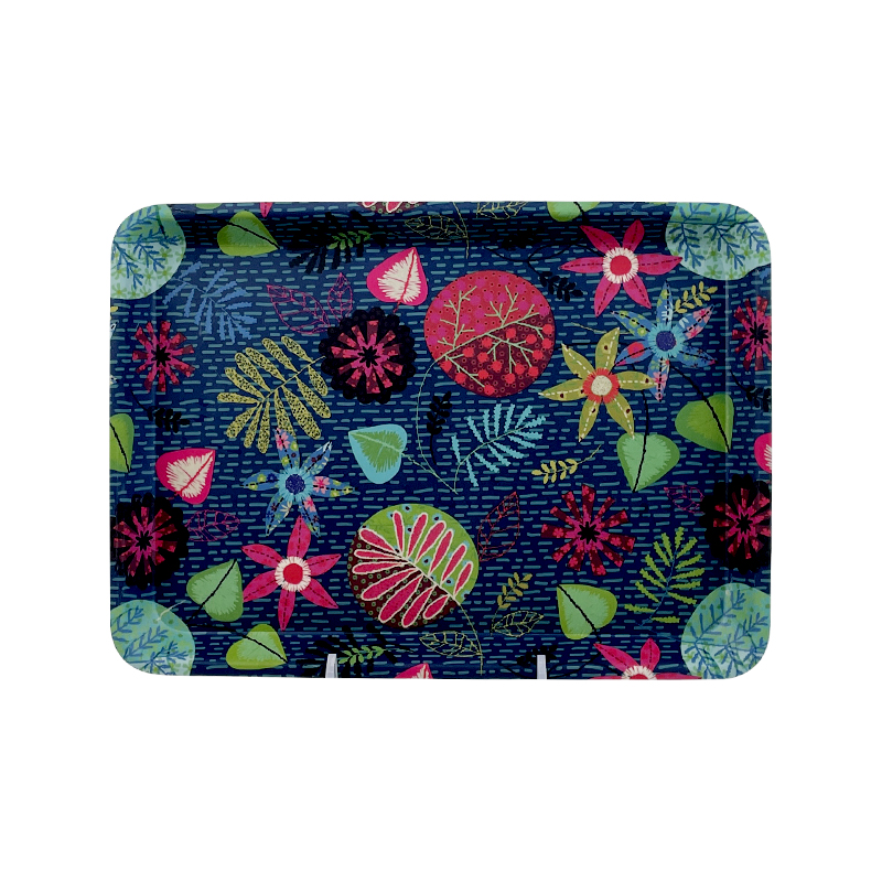 New Unbreakable Bamboo Fiber Melamine Rectangle Fast Food Serving Trays