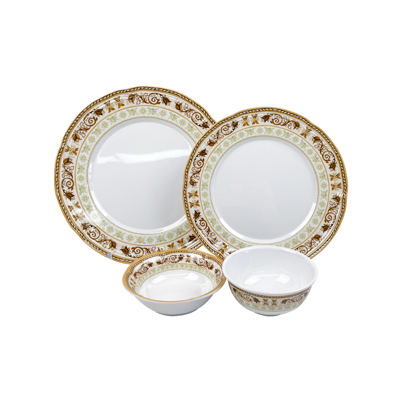 Gold Dinner Set Gold Decal Plate Dishes Plates melamine