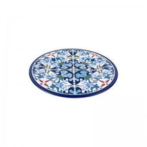 8/10 Inch Round Melamine Plate Blue Side Plate Eco-friendly Durable Dish for Hotel Restaurant Kitchen