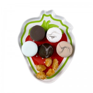 Piatto di frutta creativo a forma di fragola Piatto di snack domestico Piatto di frutta in plastica