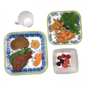 Factory Wholesale Lots melamine Tableware Custom Melamine Plates And Bowls Cup Square Melamine Dinner Set