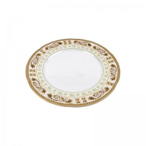 8 10 inch Luxury Gold Rim Charger Plate melamine round Dinner Plate For Home Party Wedding Banque