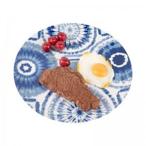 Прилагодено лого Меламин чинија за сервирање со врежана површина за вечера и салата лимон