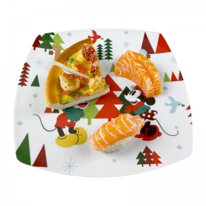 Меламински прибор за јело доброг квалитета, божићни јефтини меламински тањир, меламински божићни прибор за јело