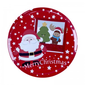 Christmas Special Popular Plaid Durable Reusable Melamine Plate Christmas Platter for Cookies Dinners Parties