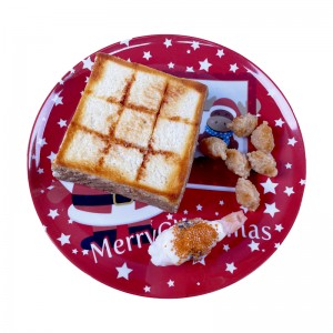 Specialus kalėdinis populiarus languotas patvarus daugkartinio naudojimo melamino lėkštė kalėdinis lėkštė sausainių vakarienei