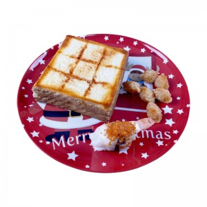 Espesyal sa Pasko Popular Plaid Durable Reusable Melamine Plate Christmas Platter para sa Cookies Dinners Party