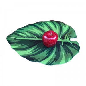 Green Leaf fòm plastik manje sèvi plat décoratifs