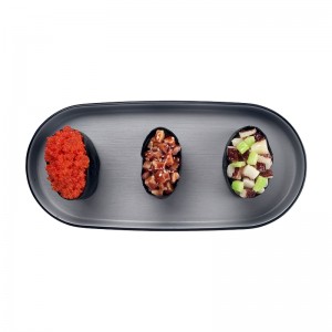 Dishwasher safe16 Inch oval shape solid color BBQ food grade serving tray melamine roast serving platter