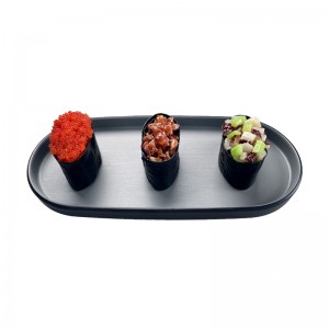 Dishwasher safe16 Inch oval shape solid color BBQ food grade serving tray melamine roast serving platter