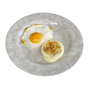 Традиційна 9-дюймова кругла обідня тарілка з меламіну з бортиком OEM