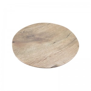 Customized Irregular Wood Grain Plate ຖາດອາຫານວ່າງສີທໍາມະຊາດ