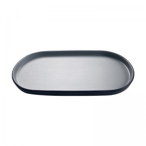 Dishwasher safe16 pulzier forma ovali kulur solidu BBQ ikel grad li jservu trej melamina mixwi platt li jservu