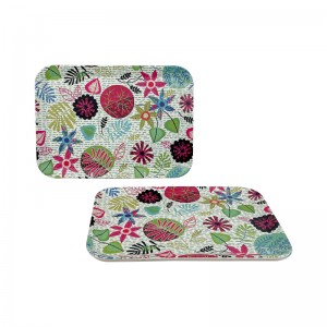 Customized Guaranteed Quality Proper Price Rectangle Shape Bamboo Fiber Snack Serving Tray