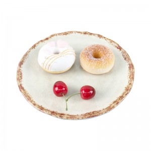 I-Wholesale Custom 2022 Isitayela Esisha se-Nordic Round Marble Design Charger Plate I-Melamine White Dinner Plate