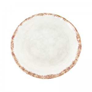 Lag luam wholesale Customized 2022 Tshiab Style Nordic Round Marble Tsim Charger Phaj Melamine Dawb Dinner Phaj