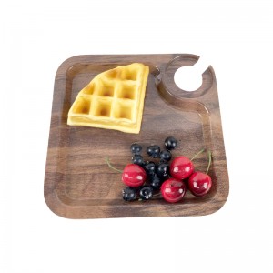 Велепродаја дрвеног зрна меламинског тањира Тањир за вечеру Сет за загревање поклона за кухињу