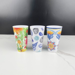 Tasses en plastique de Drinkware de mélamine imprimées par fleur de mode