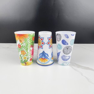 Модные цветочные печатные меламиновые пластиковые чашки для напитков