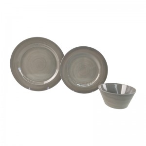 Amazon hot sale bagong disenyo 3pcs melamine dinner set handpainted dinnerware set para sa paggamit ng 1 tao