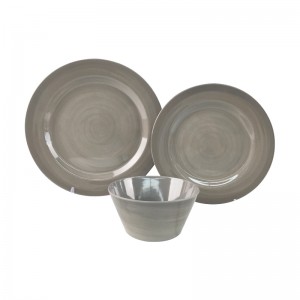 Amazon hot sale bagong disenyo 3pcs melamine dinner set handpainted dinnerware set para sa paggamit ng 1 tao