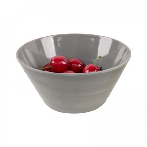 Modernong Nordic Round Shaped Plastic Bowl Gray Color Salad Ice Cream Melamine Round Pasta Bowl