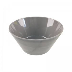 Modernong Nordic Round Shaped Plastic Bowl Gray Color Salad Ice Cream Melamine Round Pasta Bowl
