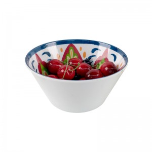 Ciotola per insalata grande in plastica riutilizzabile di vendita calda Ciotola in melamina con logo stampato personalizzato