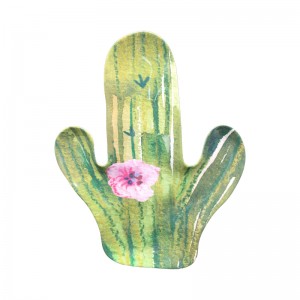 16 hazbeteko kaktus forma irregularreko berde fresko melamina afari-plater aperitibo-multzoa erretilu platerak baxera-multzoak melamina baxera