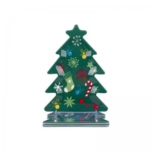 Vassoio di servizio in plastica per ristorante con decorazione a forma di albero di Natale all'ingrosso