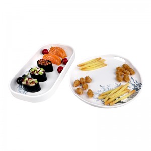 Фиока за сервирање Бела меламинска плоча и пластична чинија со бела боја Домашни хотелски ресторани употреба