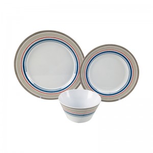 የጌጥ 12pcs ፕላስቲክ dinnerware የጅምላ tableware melamine ፓርቲ እራት ስብስብ